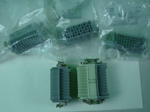 LOT OF  5 Harting 09210403101 HAN D40-F-C Rectangular Han Insert + 1 D40M