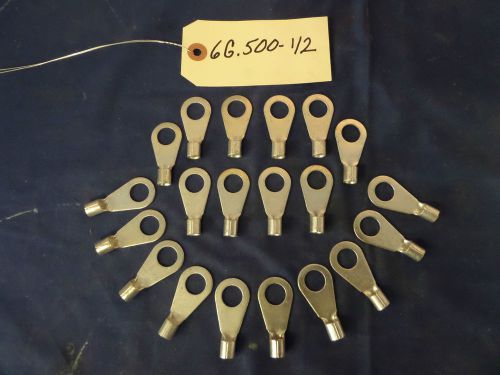 20) 6 gauge battery / welding / electrical cable tinned copper lugs .500 1/2&#034; for sale