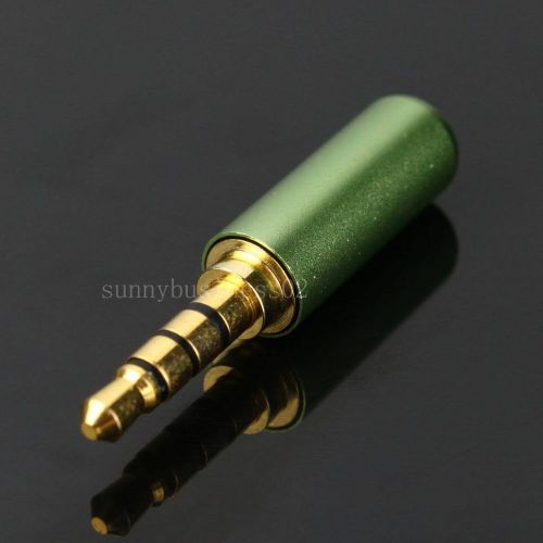 Sale 4 Pole 3.5mm  Male Repair headphone Jack Plug Metal Audio Soldering Green