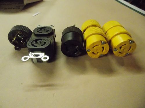 15amp 125volt 3 wire twist-lock 1-plug 1-outlet 3-bodies