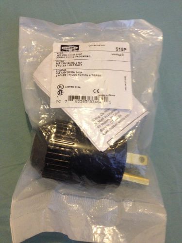 NEW HUBBELL 515P PLUG 15A 125V NEMA 5-15P 2 POLE 3 WIRE GROUNDING FREE SHIPPING