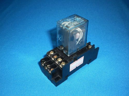 Lot 2pcs. omron my4j relay w/ socket  200/220vac for sale