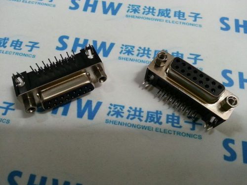 10 pcs D-SUB DB15 Right Angle 15 Pin Female PCB Connector 2 Rows DR15F Interface