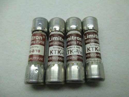 LOT 4 NEW BUSSMANN KTK-2/10 LIMITRON 600V 2/10A AMP FUSE D382456