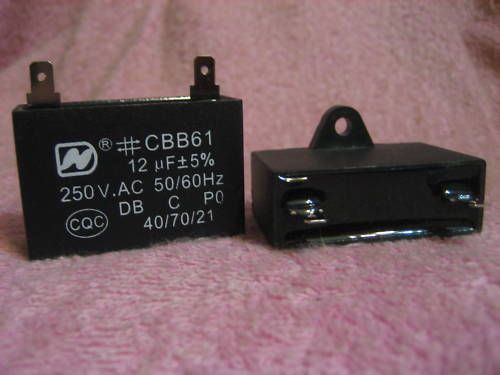 2 FAN Metallized Capacitor AC 250V 50/60Hz 12uF CBB61