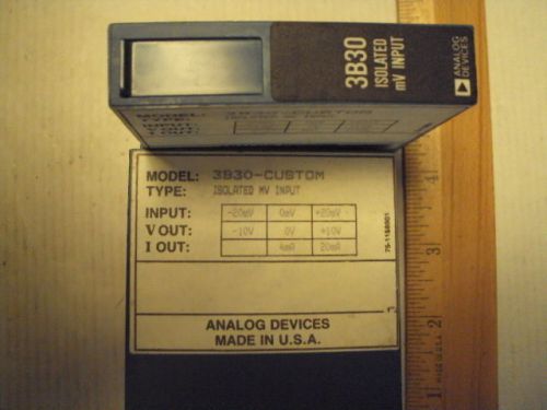 3B30-Custom Analog Devices Isolated mV; Input -20 to +20mv; Vout -10-+10; 4-20ma