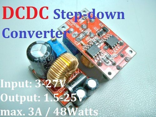 DC-DC Converter 3-27v Step-down adjustable 1.5-25v 3A Power Supply DC Charger