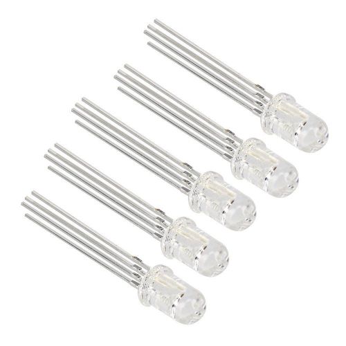 50Pcs LED RGB common cathode 4-PINS F5 5MM Super Bright Bulb Lamp new