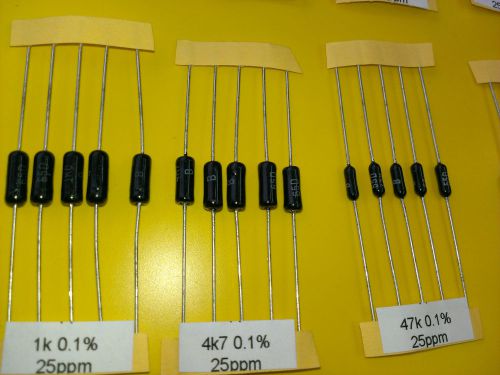 [55 pcs] WELWYN Precision Resistors RC55 &amp; RC65 0.1% 25ppm 9 Values