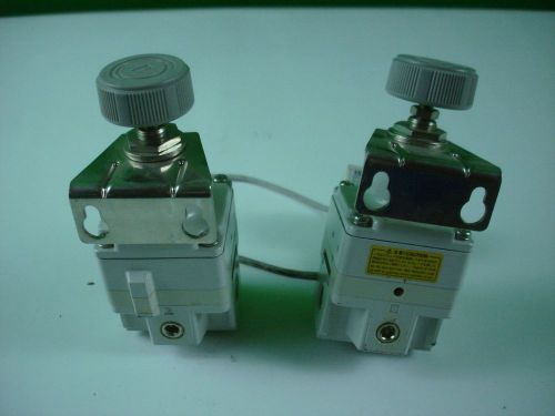 LOT OF 2 USED SMC Precision Regulator (IR2020-02BG) WITH BRACKETS AND SMC SWITCH