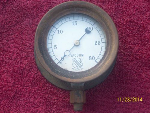 Vintage Antique Ashcroft Mfg Co New York Vacuum USA Brass Iron Gauge Steampunk