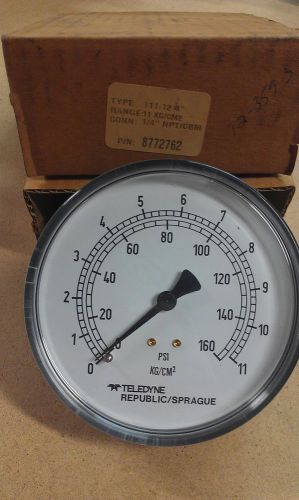 TELEDYNE SPRAGUE 4&#034; TYPE 111.12  PSI  Gauge 11KG/CM2  1/4&#034; NPT NEW