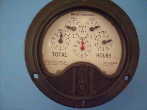 VINTAGE WESTINGHOUSE US NAVY TYPE ELECTRIC METER UNTESTED STEAMPUNK 3-1/2&#034;R NR