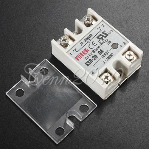 Solid State Relay SSR-25DA 3-32VDC 25A/250V Output 24-380VAC With Cover Hot