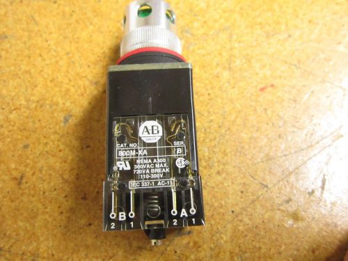 Allen Bradley 800MR-PGA16 Ser D Push Button 110/120V 50/60Hz Lamp 86