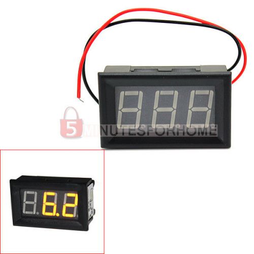 1pc Plastic Mini Yellow LED Display Voltage Meter Volmeter Vol DC 5V To 120V