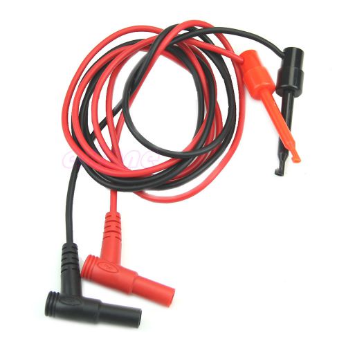 1Pair For Multimeter Test Equipment Banana Plug To Test Hook Clip Probe Cable