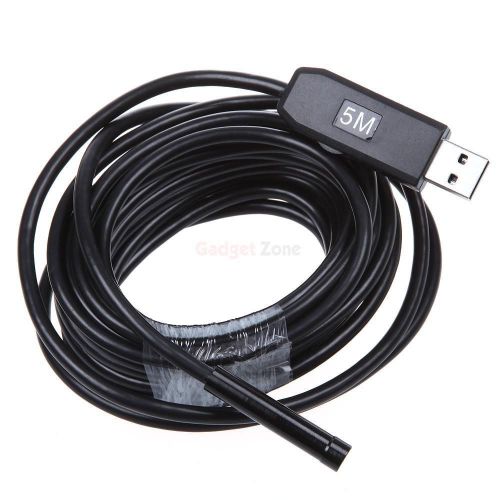 New usb waterproof borescope endoscope inspection snake tube camera 5m 6-led for sale