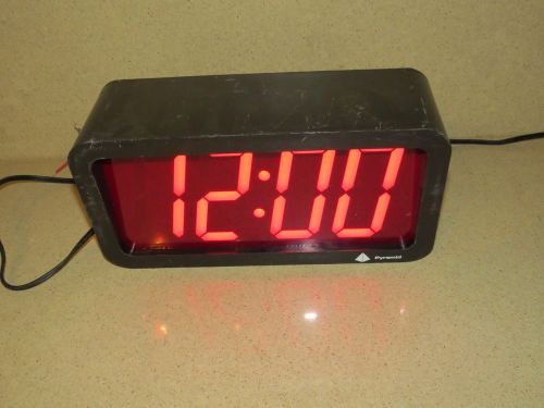 ^^ Pyramid 41357G Red 4 Digit 4&#034; LED Hard Wired Digital Master Clock