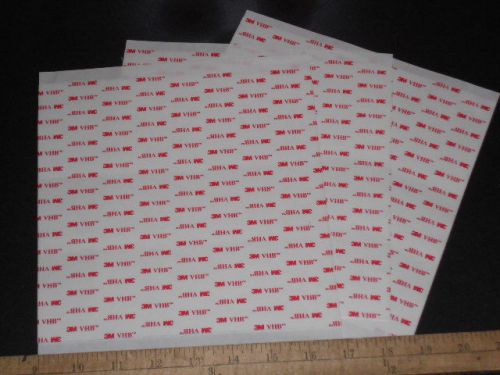 3m 4950 vhb white double stick mounting sheets  8&#034; x 8&#034;  3 pcs for sale