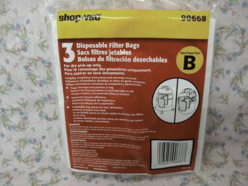 SHOP-VAC, Disposable Collection Filter Bags for AllAround®, 3 Pack, Part# 90668