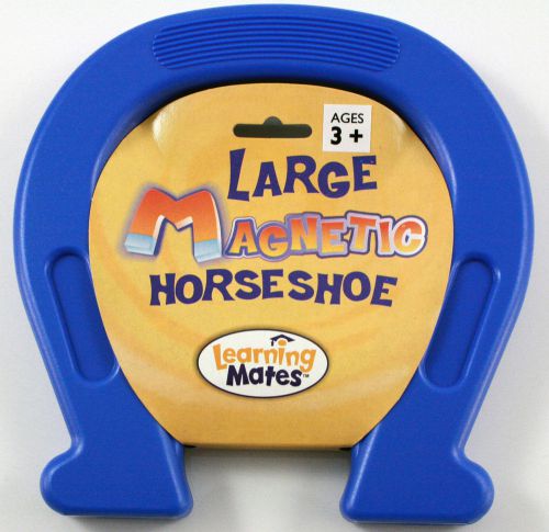 Plastic Encased Large Magnetic Horseshoe 7.5 x 7.5 Inches -BLUE