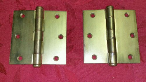 Vintage pair of Excell solid brass door hinges