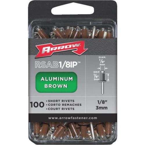 Arrow Fastener RSAB1/8IP Arrow Rivets-1/8X1/8 BRN ALUM RIVET