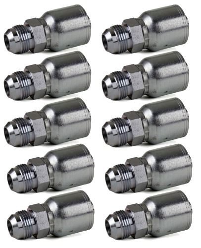 Qty 10 - 3/4&#034; hose x 3/4&#034; jic 37? male rigid hydraulic fittings mj-12-12 for sale