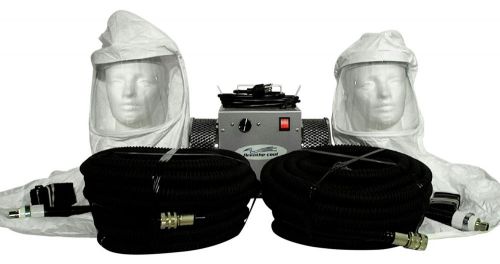 2-man Tyvek hood supplied air respirator w/50&#039; air hoses