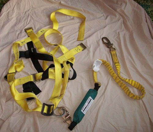 French Creek Model 500 XL Safety Harness &amp; MSA Rose Lanyard &amp; Dynabrake 310lb 6&#039;