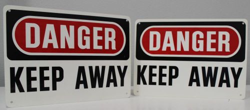 Lot of (2) &#034;DANGER KEEP AWAY&#034; Industrial OSHA Safety Signs + Free Fast Shipping!