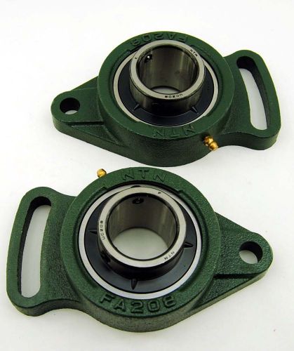 (2) NTN Slotted 40mm 2 Flange Bearings Metric UCFA208D1