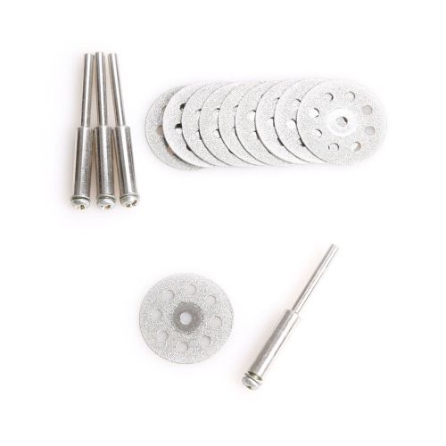 10pcs 25mm Diamond coated Cut-Off Saw wheel Disc + Breath Hole 1/8&#034; Shank Dremel