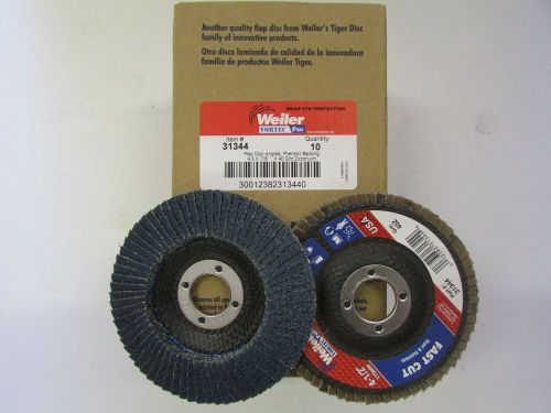 **NEW WEILER 4 1/2&#034; x 7/8 FLAP DISC. 40 GRIT (10 PER BOX)