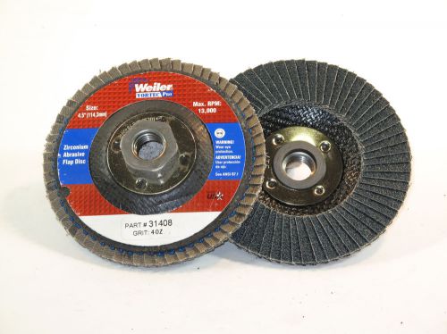 1 lot of 10 - Weiler 4-1/2&#034; Vortec 40 grit PRO FLAP disc  pt# 31408 (#1305)