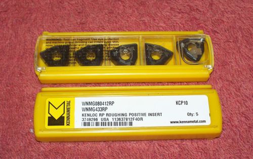 Kennametal    carbide  inserts    wnmg 433 rp    grade  kcp10    pack of 5 for sale