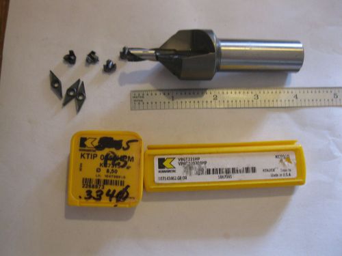 new kennametal insert tip stub drill.coolant thru with 5 tips &amp; 5 chamfer insert