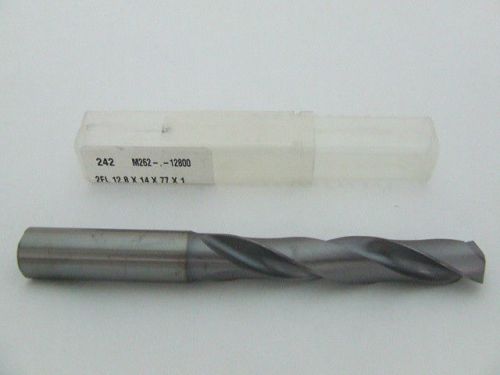 H242 NEW 2FL. COOLANT TRU HOLES SOLID CARBIDE DRILL 12.8x14x77x124