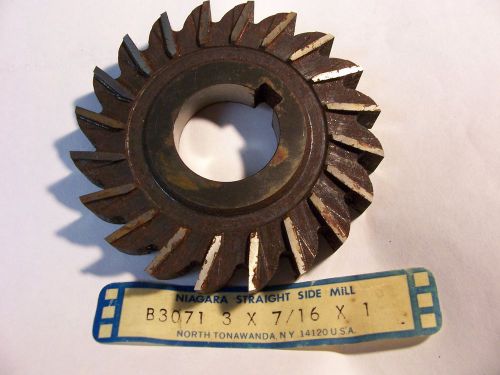 NIAGARA CUTTER-STRAIGHT MILLING CUTTER-B3071-20 TEETH-3&#034;X7/16&#034;X1&#034;-NEW