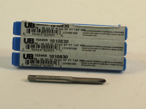 1 lot of 3 - Union Butterfield 8-32 NC HS Spiral pt plug tap pt# 1010830 (#1276)