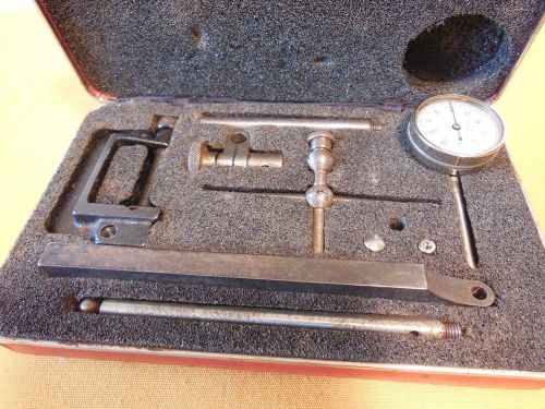 VINTAGE, STARRETT #196 UNIV. BACK POST DIAL TEST INDICATOR, in fitted case