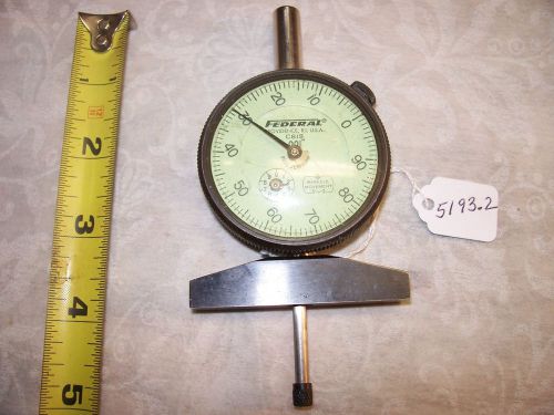 Depth Gauge, Federal 0 - 1&#034; Range Dial Depth Gage (.001&#034;) with Rev. Counter, USA