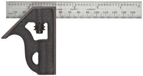 Starrett 10meh-150 cast iron square head student combination square, 150mm sz for sale