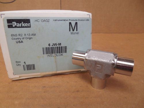 Parker MONEL 3-Way tee Fitting 6JW-M 6JWM 3/8&#034; Socket Weld Weldlock New