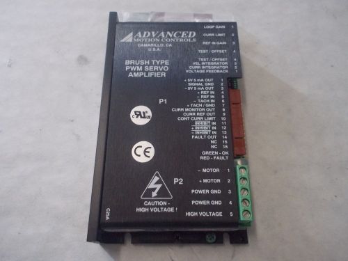 ADVAMCED MOTION CONTROLS 12A8E 23208-0075 AMPLIFIER,BRUSH TYPE,PWM SERVO BP X10