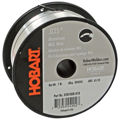 Hobart aluminum mig welding wire -1-lb. spool, 0.035in., model# h381808-r18 for sale