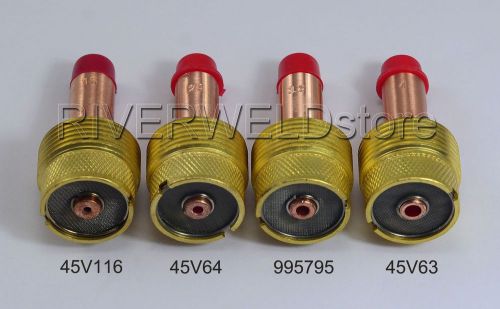 45v116 45v64 995795 large tig gas lens collet bodies sr wp 17 18 26 torch 4pk for sale