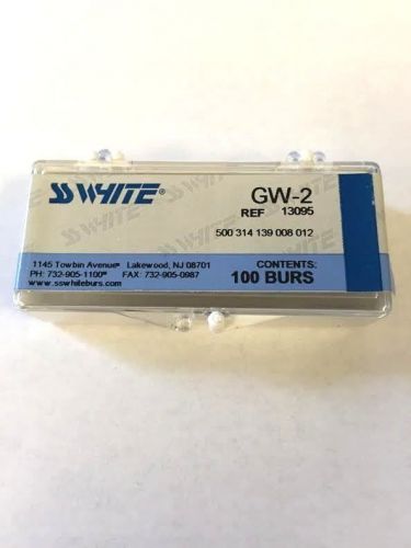 SS White GW-2 Burs Great White Gold Dental Pack Of 100