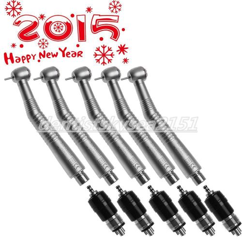 5pcs Large Head Handpieces Dental High Speed Turbine Push Button 4H Couplers STM